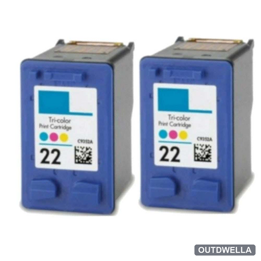 HP 22 Tri-Color (C9352AN) Remanufactured Ink Cartridge Twin Pack