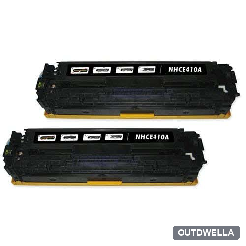 HP 305A (CE410A) Black Remanufactured Toner Cartridge Twin Pack