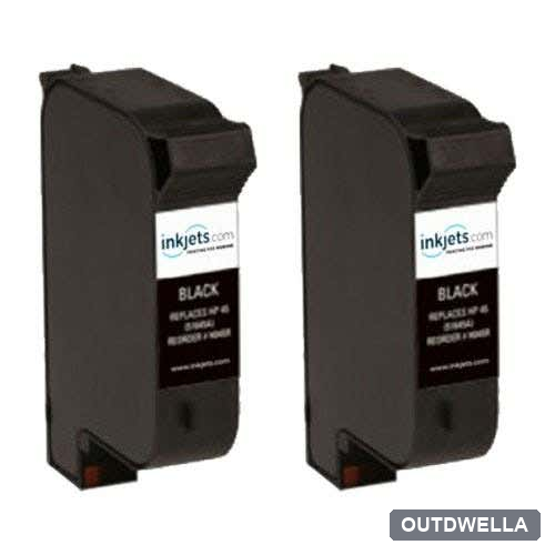HP 45 Black (51645A) Remanufactured Ink Cartridge Twin Pack