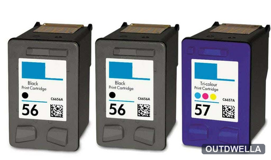 HP 56 & 57 Remanufactured Ink Cartridge 3-Pack Combo