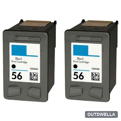 HP 56 Black (C6656AN) Remanufactured Ink Cartridge Twin Pack