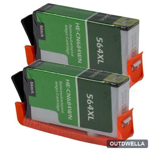HP 564XL (CN684WN) Black High-Yield Remanufactured Ink Cartridge Twin Pack