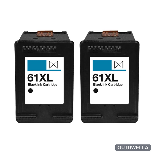 HP 61XL Black (CH563WN) Remanufactured High Yield Ink Cartridge Twin Pack