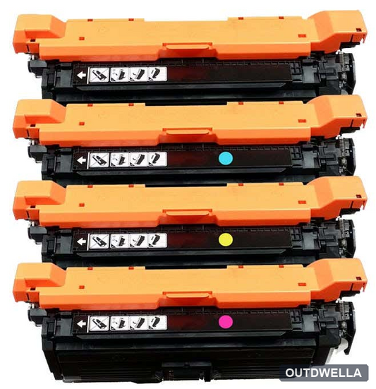 HP 646X & 646A Remanufactured Toner Cartridge 4-Pack Combo
