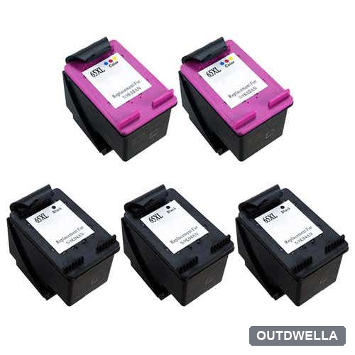 HP 65XL High-Yield Remanufactured Ink Cartridge 5-Pack Combo