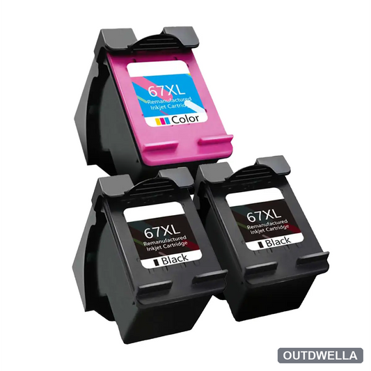 HP 67XL Remanufactured High Yield Ink Cartridge 3-Pack Combo