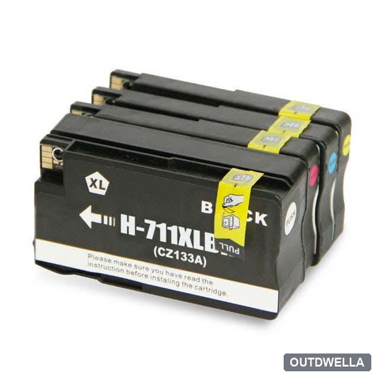 HP 711XL & 711 Remanufactured Ink Cartridge 4-Pack Combo