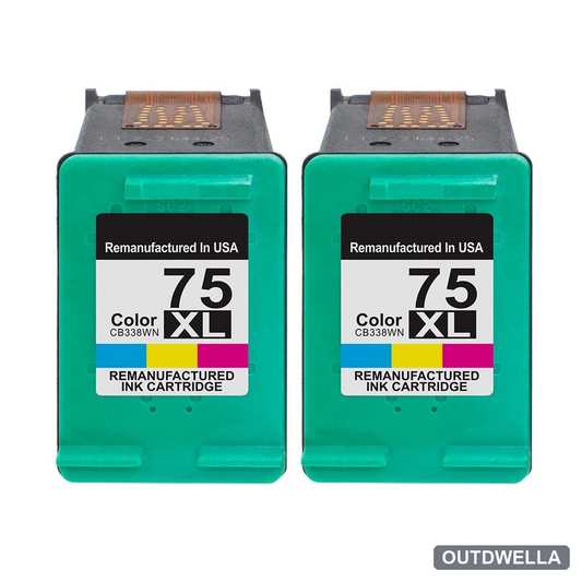 HP 75XL (CB338WN) Color High-Yield Remanufactured Ink Cartridge Twin Pack