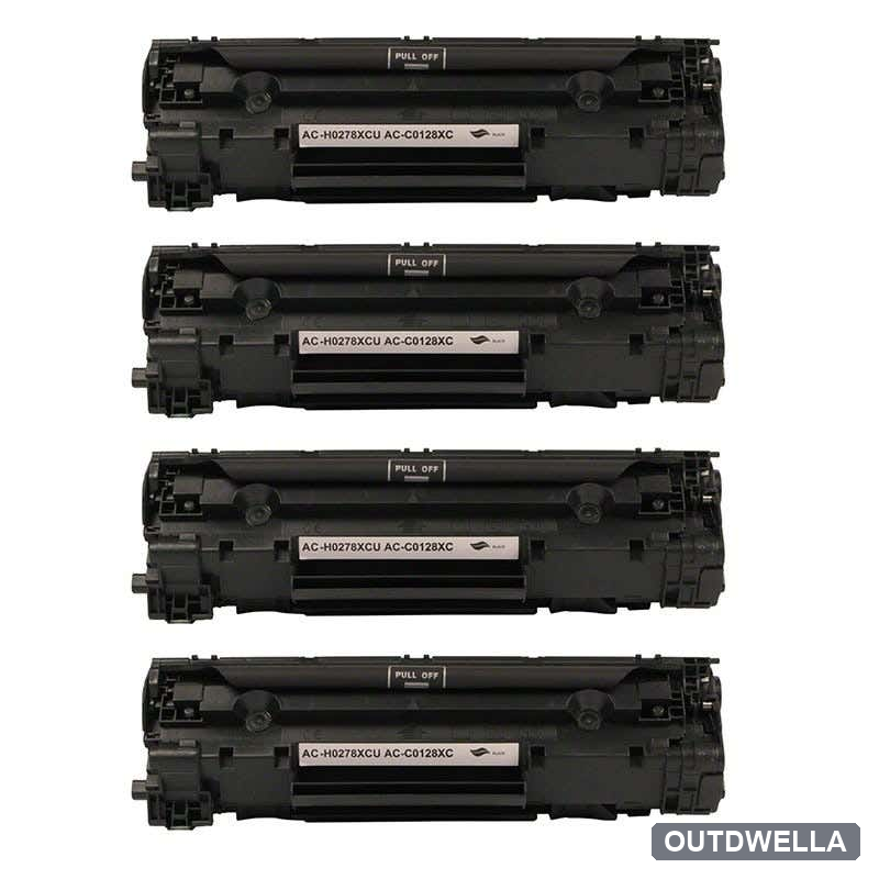 HP 78A (CE278A) Black Compatible Toner Cartridge 4-Pack
