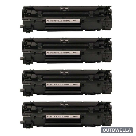 HP 78A (CE278A) Black Compatible Toner Cartridge 4-Pack