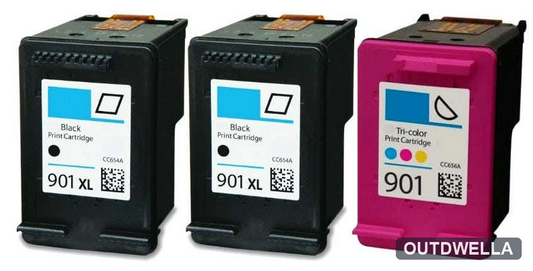HP 901XL & 901 Remanufactured Ink Cartridge 3-Pack Combo
