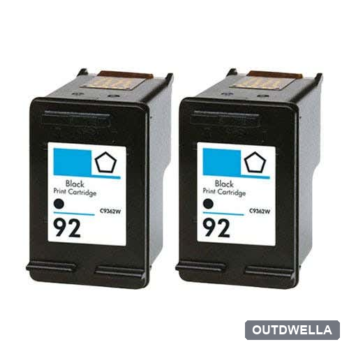HP 92 Black (C9362WN) Remanufactured Ink Cartridge Twin Pack