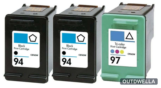 HP 94 & 97 Remanufactured Ink Cartridge 3-Pack Combo