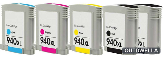 HP 940XL High-Yield Remanufactured Ink Cartridge 5-Pack Combo