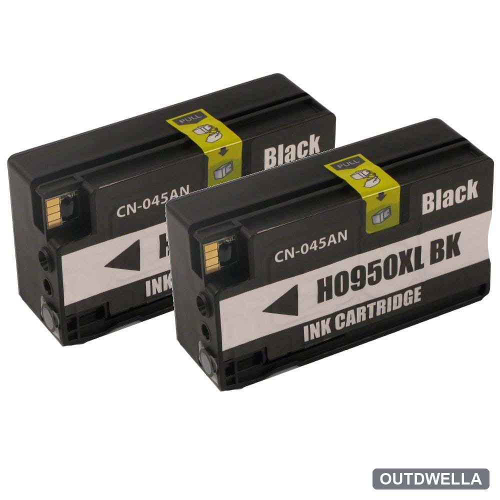 HP 950XL Black (CN045AN) Remanufactured High Yield Ink Cartridge Twin Pack