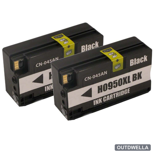 HP 950XL Black (CN045AN) Remanufactured High Yield Ink Cartridge Twin Pack