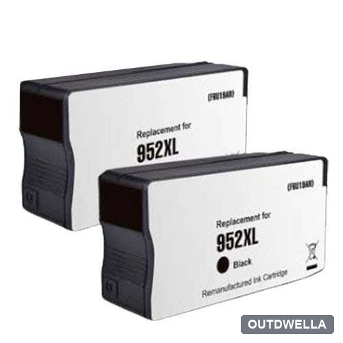 HP 952XL Black (F6U19AN) Remanufactured High Yield Ink Cartridge Twin Pack