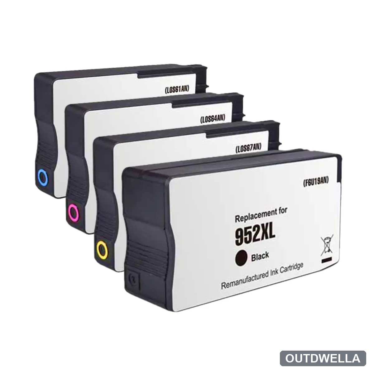 HP 952XL Remanufactured High Yield Ink Cartridge 4-Pack