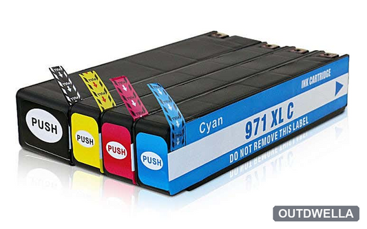 HP 970XL & 971XL High-Yield Remanufactured Ink Cartridge 4-Pack Combo