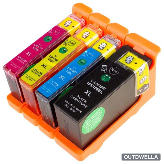 Lexmark 100XL High-Yield Compatible Ink Cartridge 4-Pack Combo