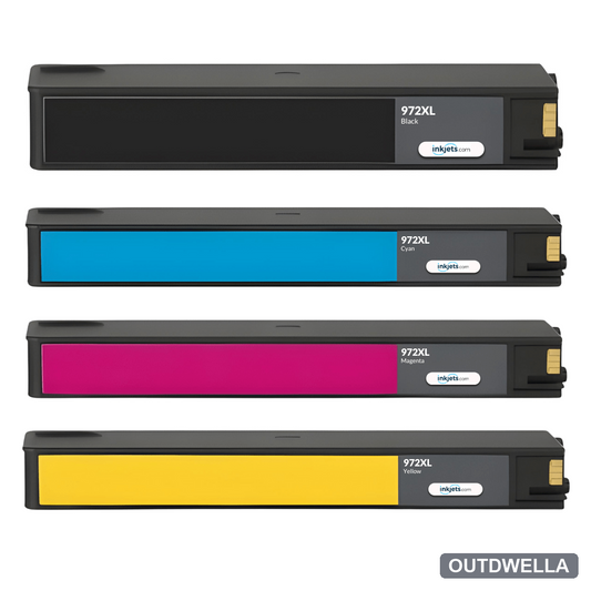 Remanufactured HP 972XL High Yield Ink Cartridges 4-Piece Combo Pack